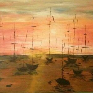 עגינה בשקיעה